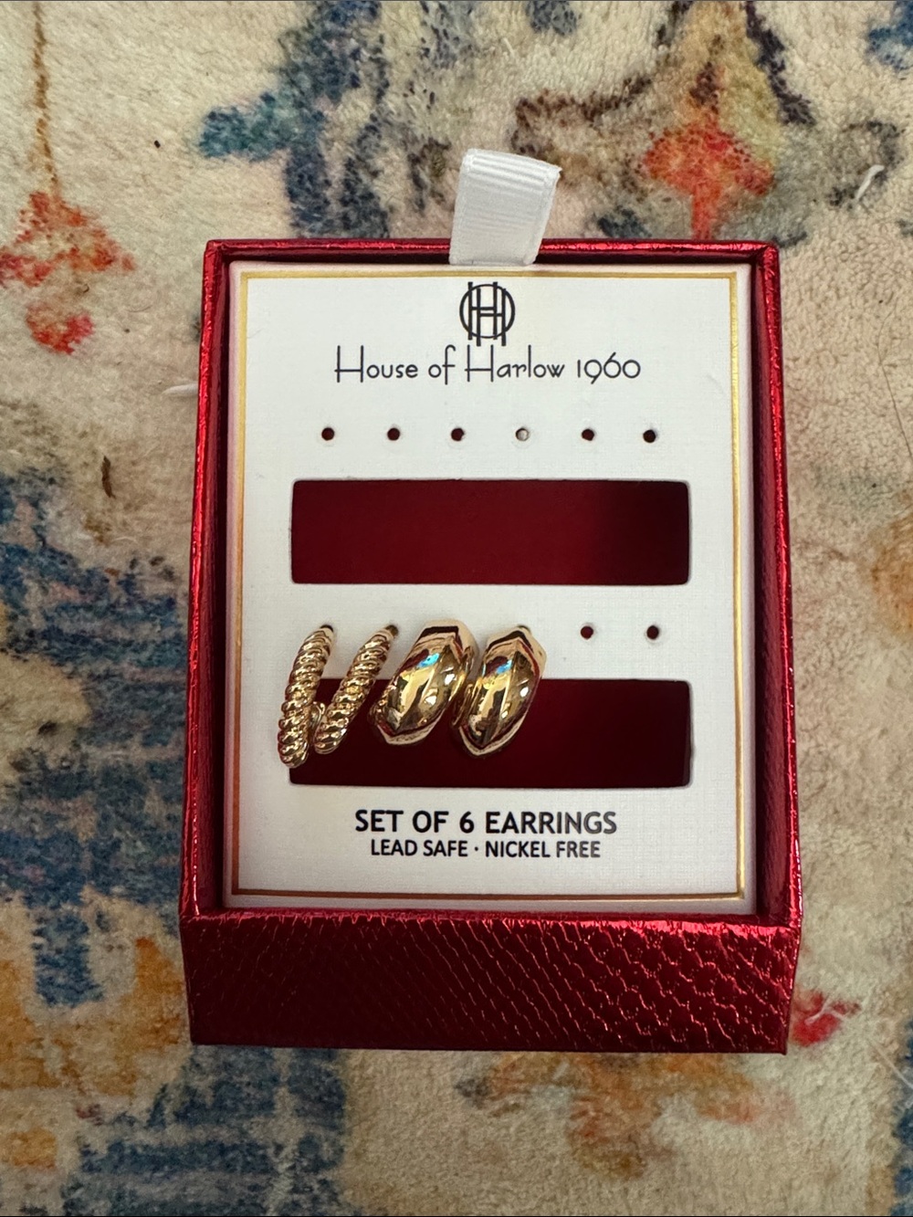2 Pairs Gold Hoop Brand New Earrings with Backs
